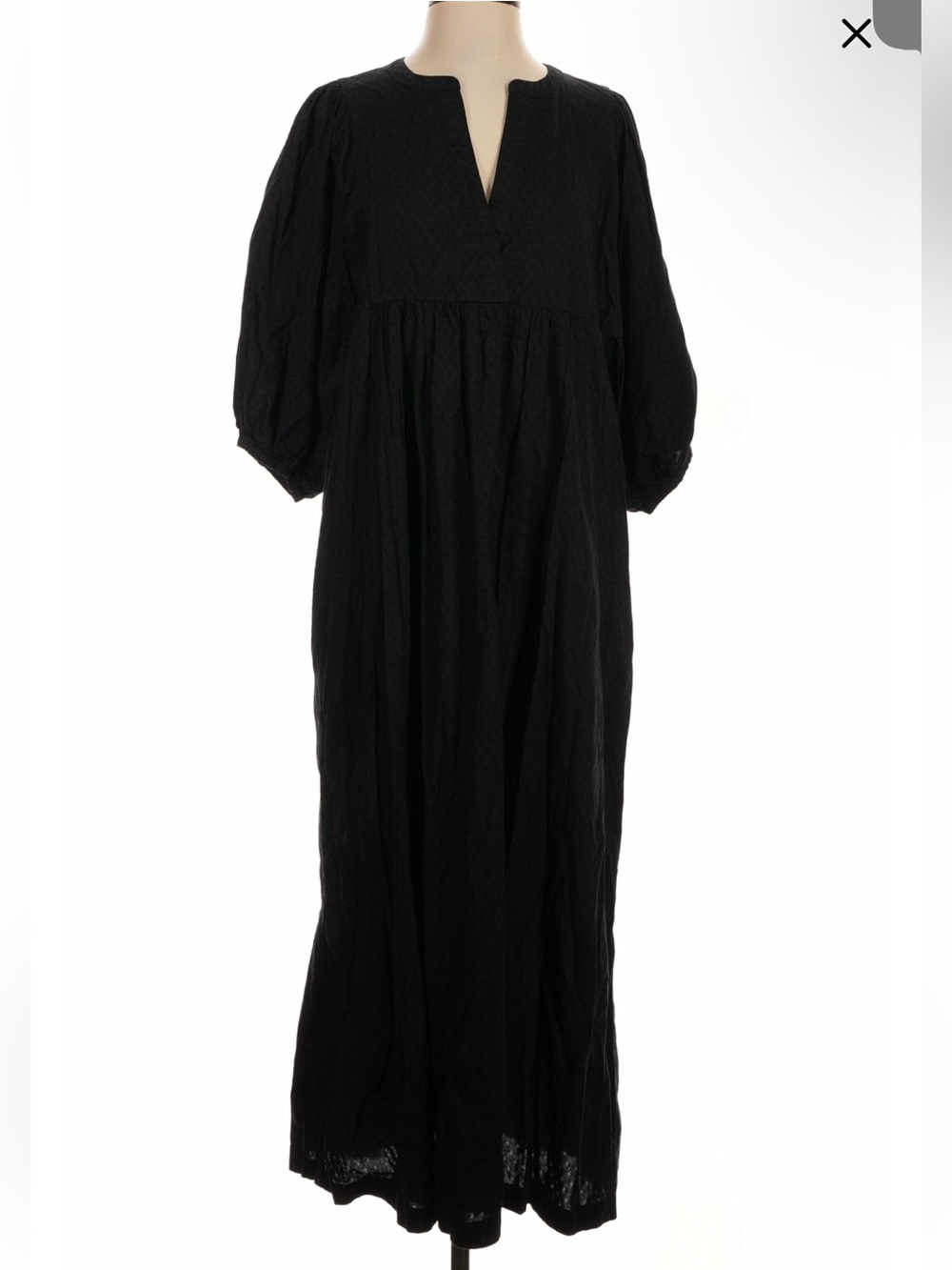 Universal Thread Black Popover Midi Dress with Puff Sleeves XS